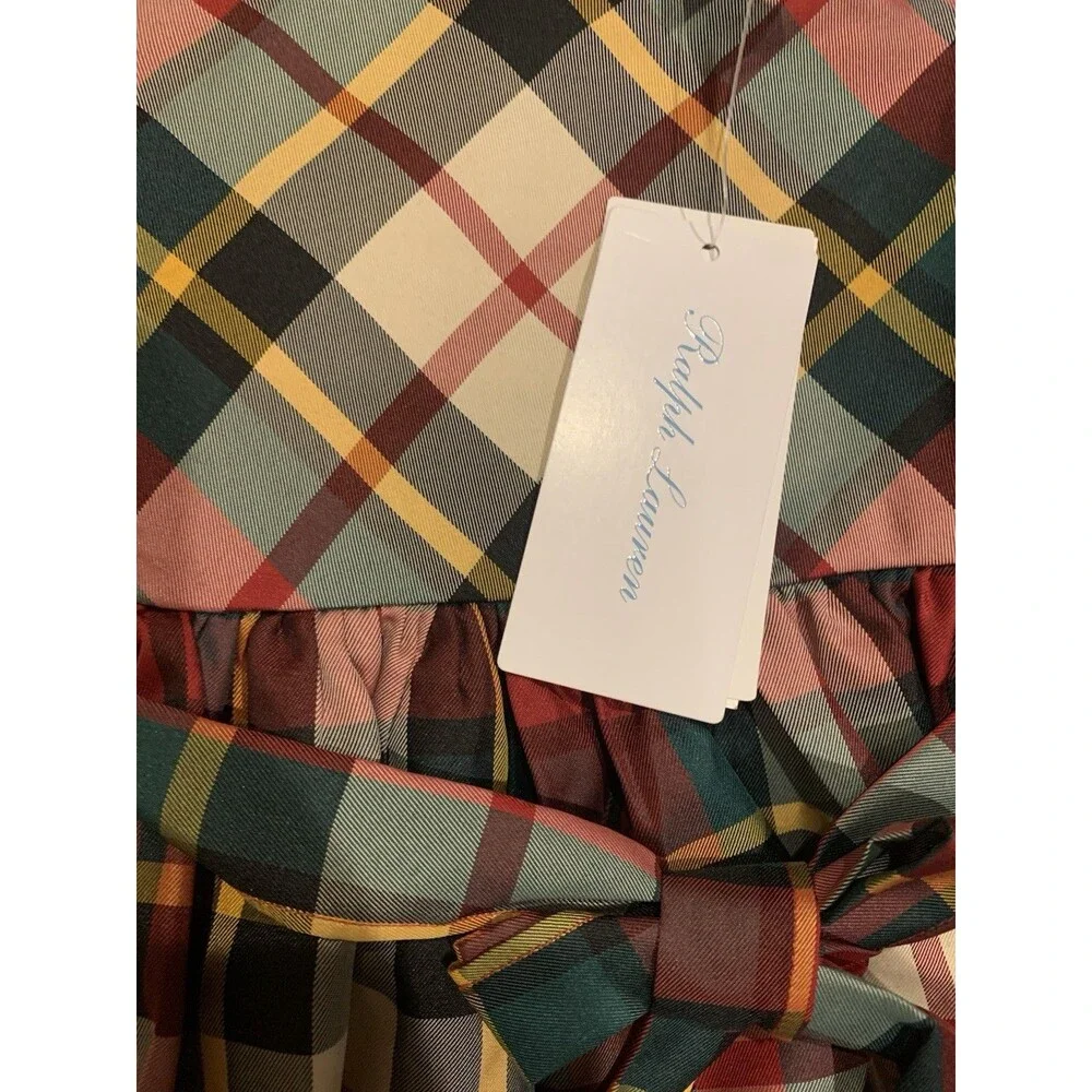 Ralph Lauren Baby Girl 3M Tartan Plaid Holiday Dress Bloomers 2PC NWT $75